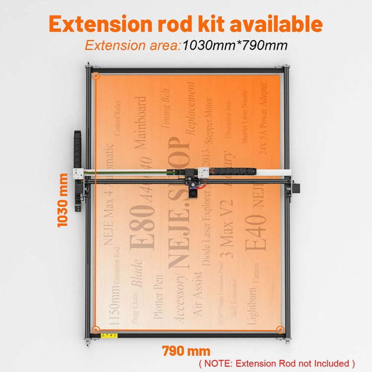 1150mm Y-Axis Extension Kit Aluminum Profile Rail For NEJE MAX 4 / 3 MAX V2 Laser Engraver