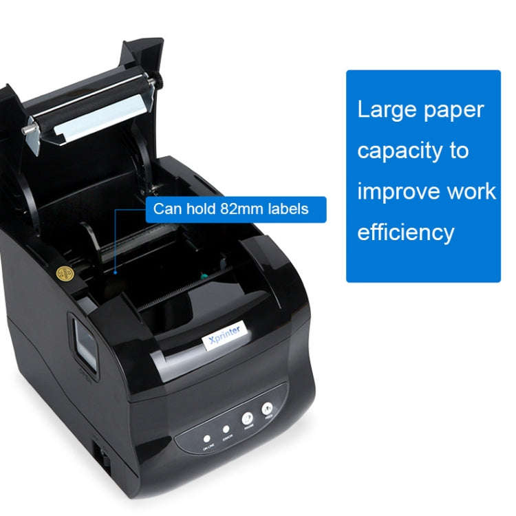 Xprinter XP-365B 80mm Thermal Label Printer Clothing Tag Supermarket Barcode Printer, Plug: US Pl...