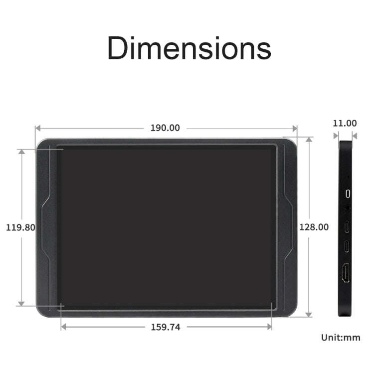 Waveshare 8 Inch 2K IPS 1536×2048 Optical Bonding Toughened Glass Panel Touch Display, Plug:EU Plug