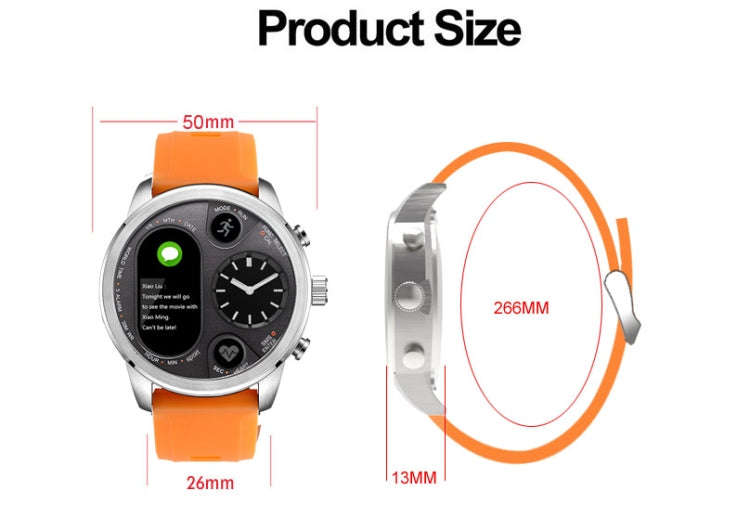 T3 Dual Display Smart Watch For Men IP68 Waterproof Fitness Bracelet 15 Days Standby Business Sma...