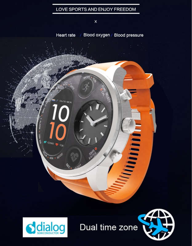 T3 Dual Display Smart Watch For Men IP68 Waterproof Fitness Bracelet 15 Days Standby Business Sma...
