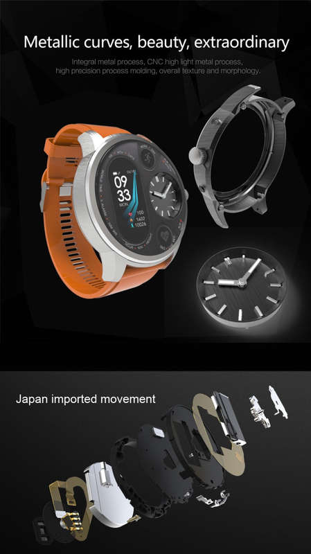 T3 Dual Display Smart Watch For Men IP68 Waterproof Fitness Bracelet 15 Days Standby Business Sma...