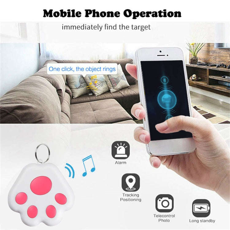 2 PCS HYC-09 Dog Paw Bluetooth Anti-Lost Device Pet Tracking Locator Keychain Smart Search Two-Wa...