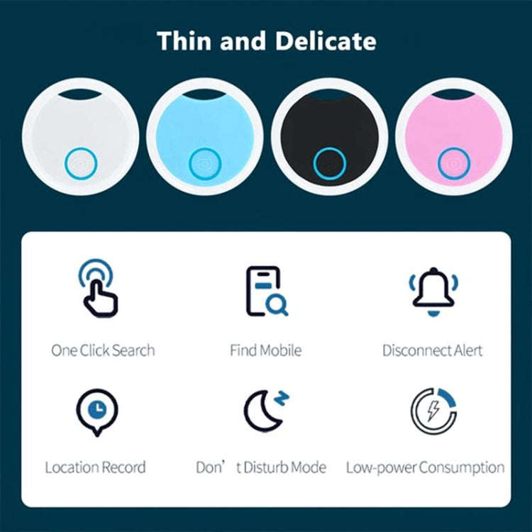 2 PCS S8 Round Bluetooth Anti-Lost Device Key Luggage Tracking Device Two-Way Alarm(Blue)