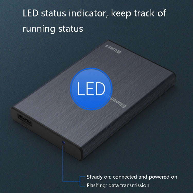 Blueendless U23T 2.5 inch Mobile Hard Disk Case USB3.0 Notebook External SATA Serial Port SSD, Co...