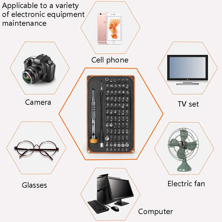 Obadun 9801 68 In 1 Screwdriver Set Manual Batch Glasses Screwdriver Hardware Repair Tool(Wood Gr...