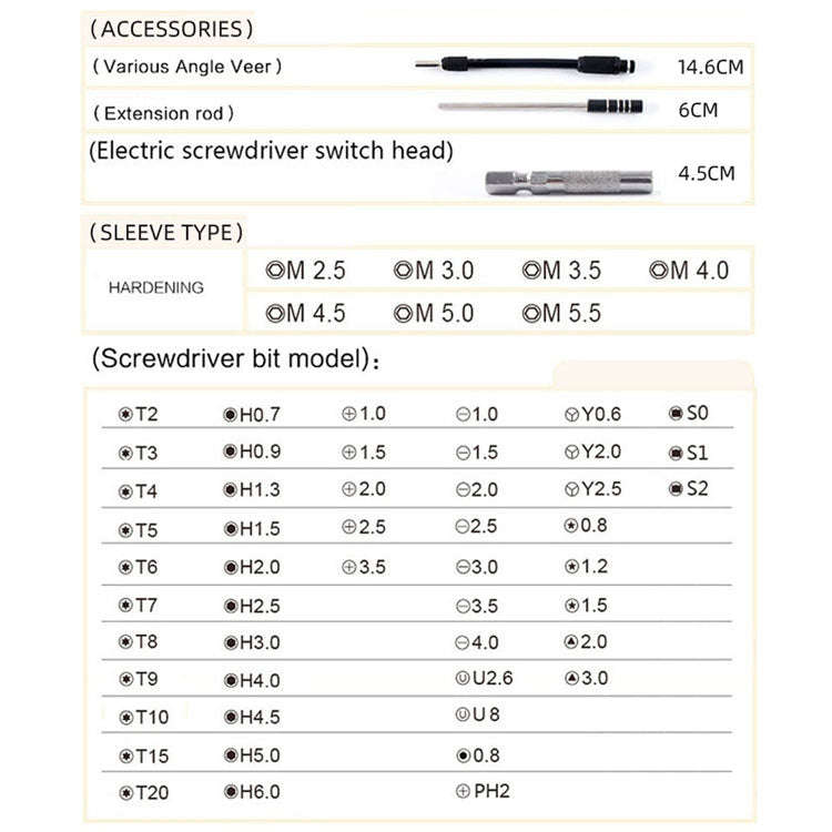 Obadun 9800 58 in 1 Screwdriver Set Manual CRV Batch Mobile Phone Disassembly Glasses Repair Tool...