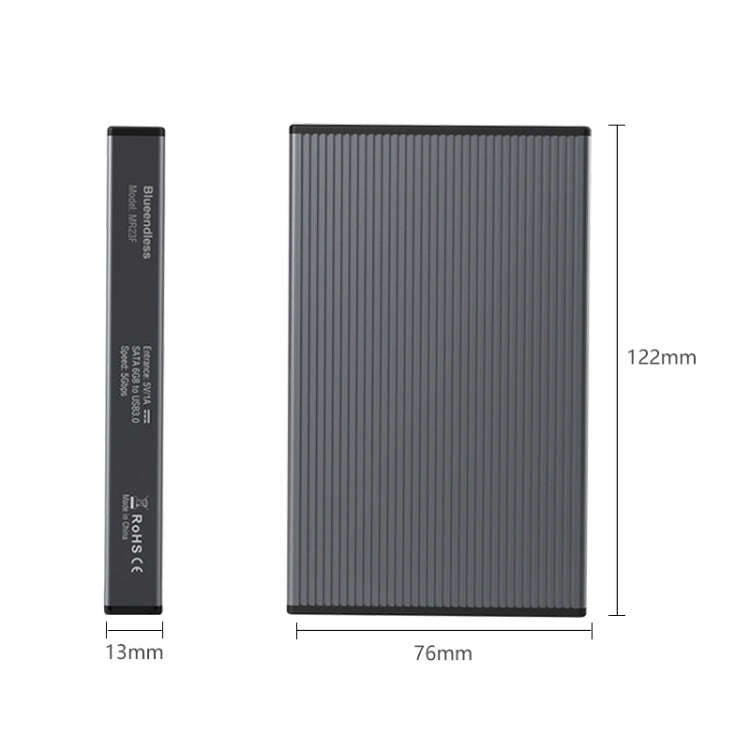 Blueendless 2.5 inch Mobile Hard Disk Box SATA Serial Port USB3.0 Free Tool SSD, Style: MR23F -A ...