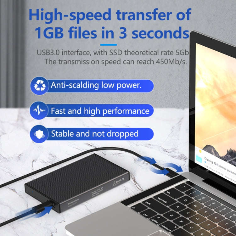 Blueendless 2.5 inch Mobile Hard Disk Box SATA Serial Port USB3.0 Free Tool SSD, Style: MR23F -A ...