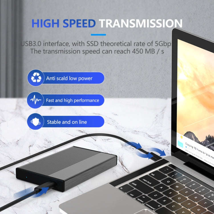 Blueendless 2.5 inch Mobile Hard Disk Box SATA Serial Port USB3.0 Free Tool SSD, Style: MR23G -A ...