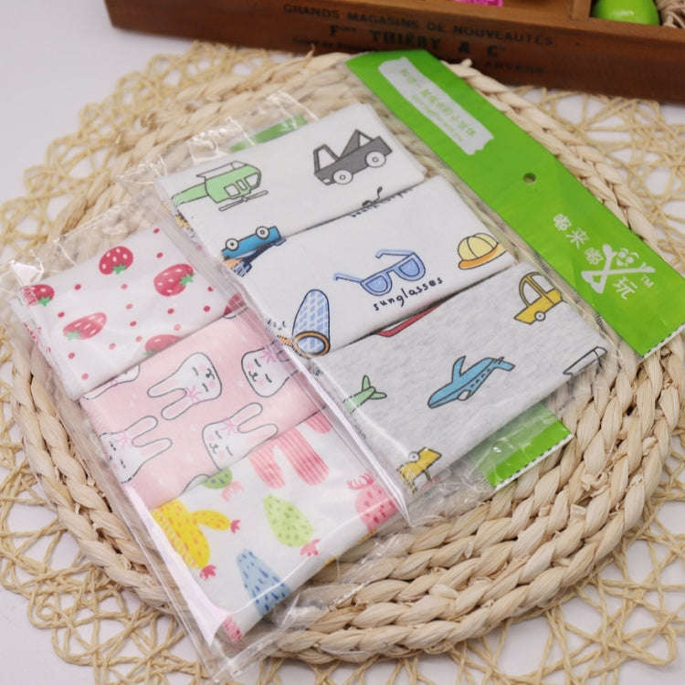 10 PCS Baby Cotton Saliva Handkerchief Cartoon Small Square Face Towel Color Random Delivery(Colo...