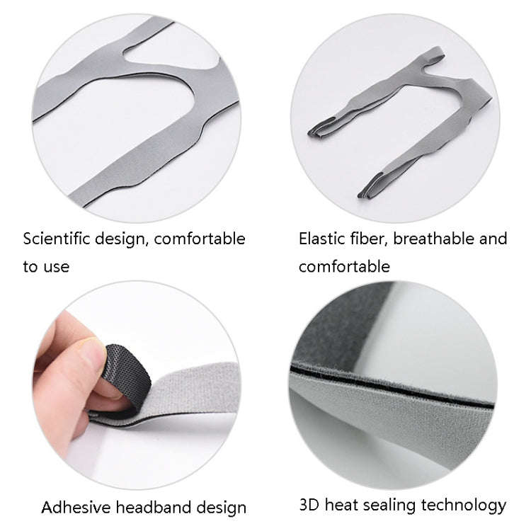 Universal Ventilator Face Elastic Headband Ventilator Mask Fixed Integrated Strap(Gray)