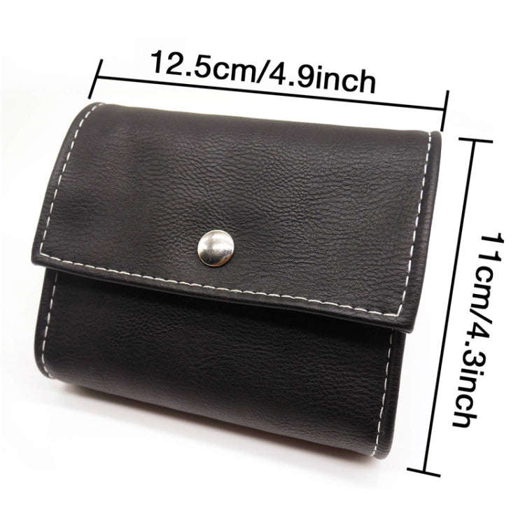 Notebook-Style 28-Compartment Portable Pill Box&Leather Bag(Black)
