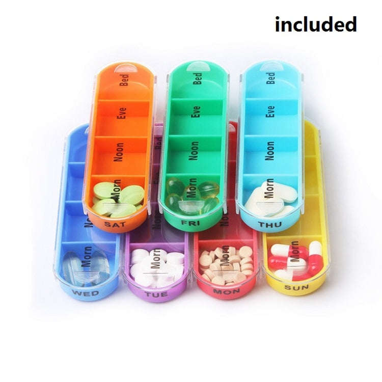 Notebook-Style 28-Compartment Portable Pill Box&Leather Bag(Black)