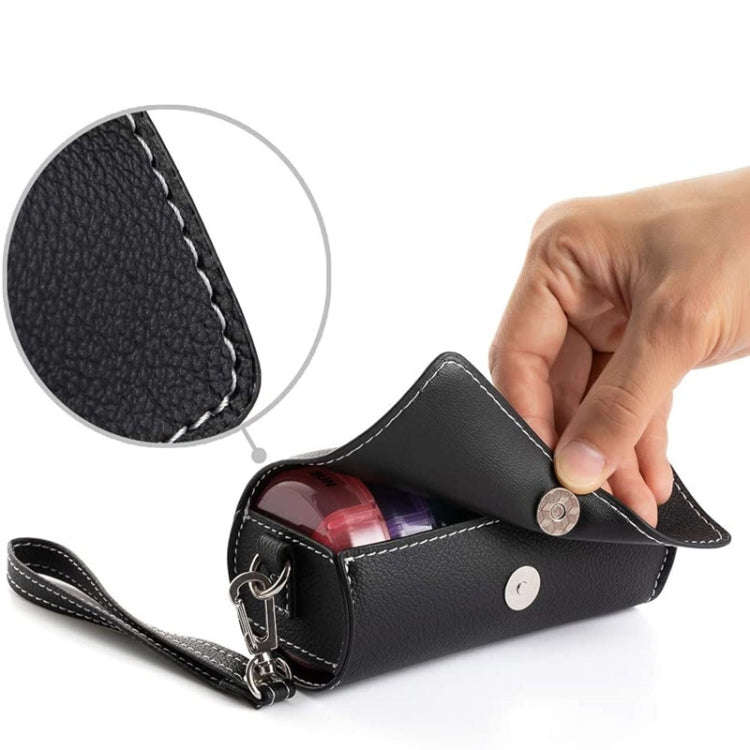 One Week Use Portable Plastic 14-Compartment Pill Box Leather Bag(14x7.5x6.5cm)