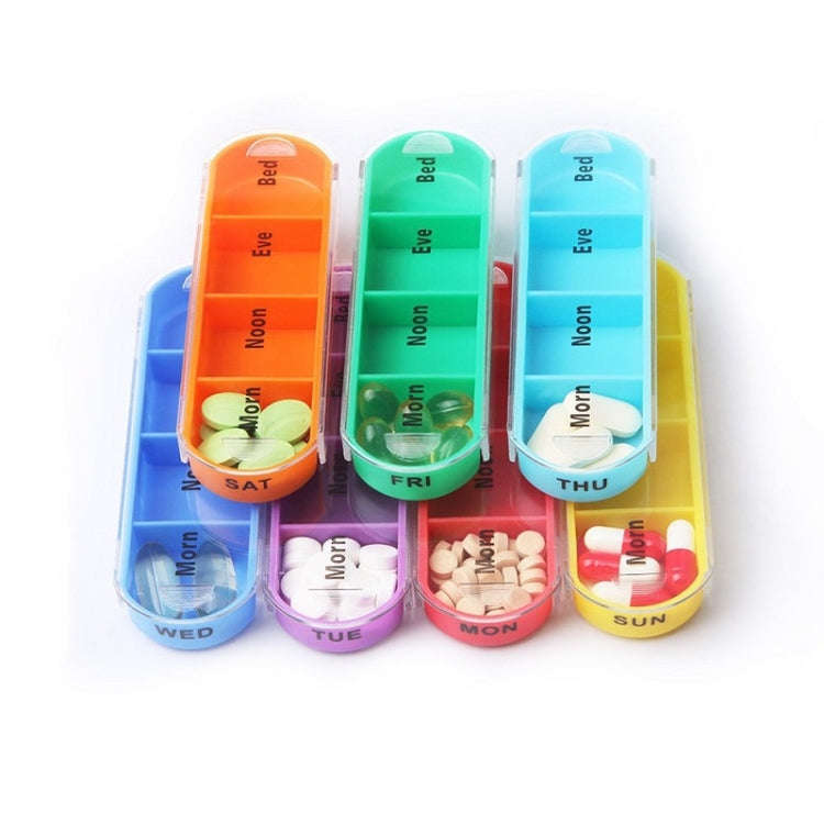 One Week Use 28-Compartment Portable Drawer Type Moisture-Proof Medicine Box(White Transparent)