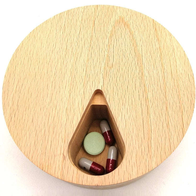 Wooden 7-Compartment Medicine Box Kitchen Storage Container(11x11x3cm)