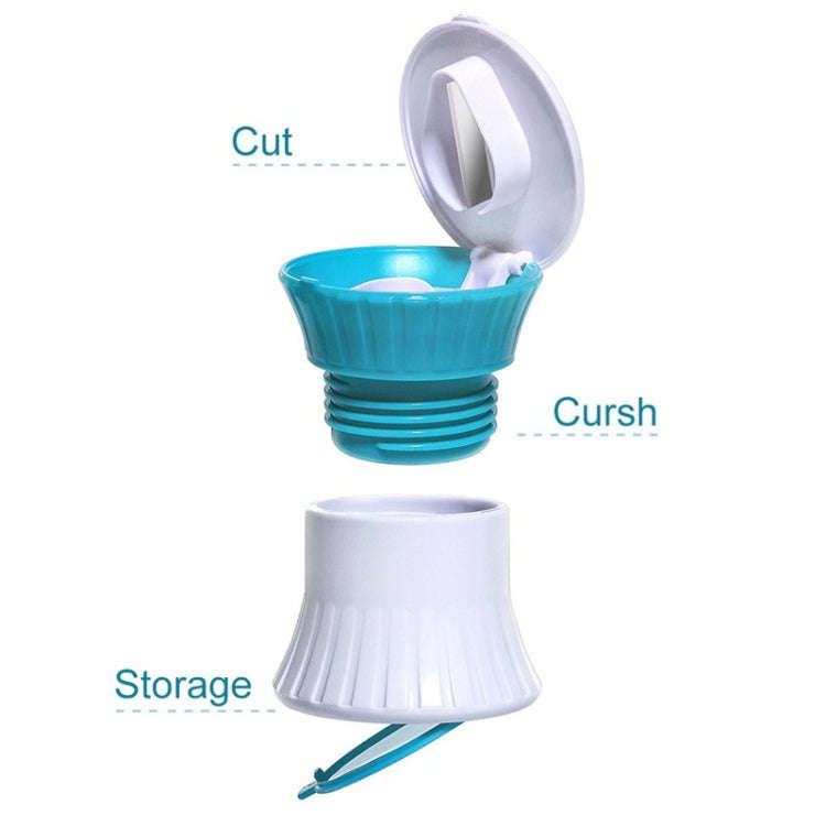 3 in 1 Medicine Grinding Storage & Dividing Storage Box(6x6x6.7cm)