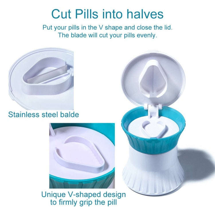3 in 1 Medicine Grinding Storage & Dividing Storage Box(6x6x6.7cm)