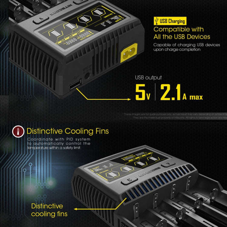 NITECORE 4-Slot Smart LCD Fast Charger, Model: SC4(EU Plug)