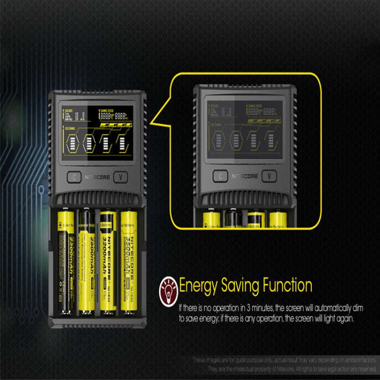 NITECORE 4-Slot Smart LCD Fast Charger, Model: SC4(EU Plug)