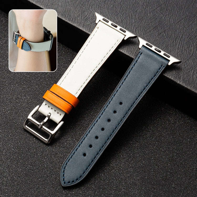 Cowhide Leather Strap Watch Band For Apple Watch Series 9&8&7 41mm / SE 3&SE 2&6&SE&5&4 40mm / 3&...