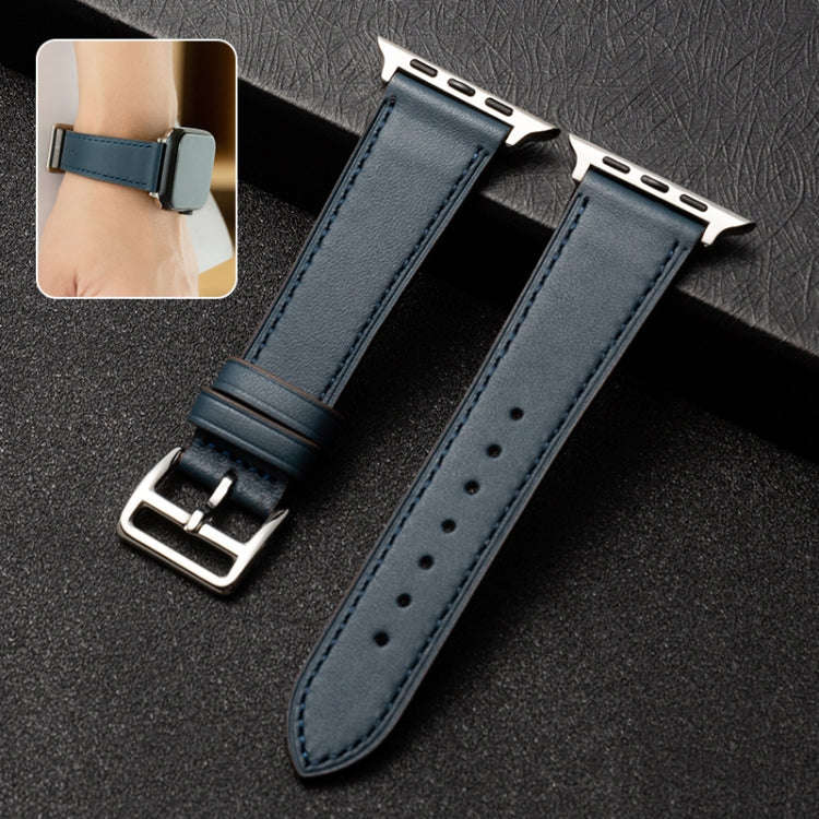 Cowhide Leather Strap Watch Band For Apple Watch Series 9&8&7 41mm / SE 3&SE 2&6&SE&5&4 40mm / 3&...