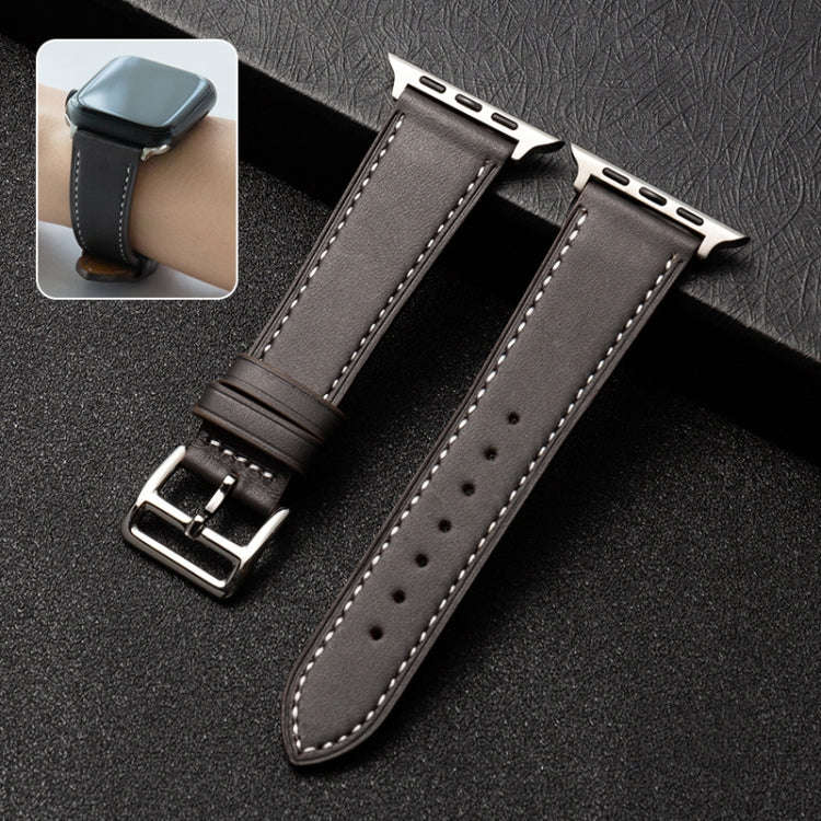 Cowhide Leather Strap Watch Band For Apple Watch Series 9&8&7 41mm / SE 3&SE 2&6&SE&5&4 40mm / 3&...
