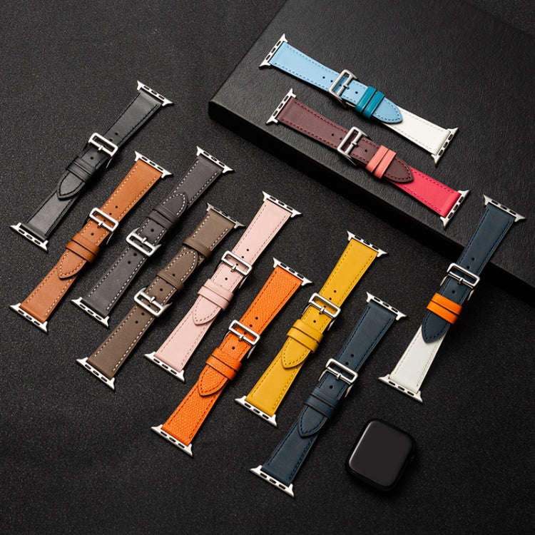 Cowhide Leather Strap Watch Band For Apple Watch Series 9&8&7 41mm / SE 3&SE 2&6&SE&5&4 40mm / 3&...