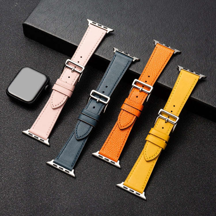 Cowhide Leather Strap Watch Band For Apple Watch Series 9&8&7 41mm / SE 3&SE 2&6&SE&5&4 40mm / 3&...