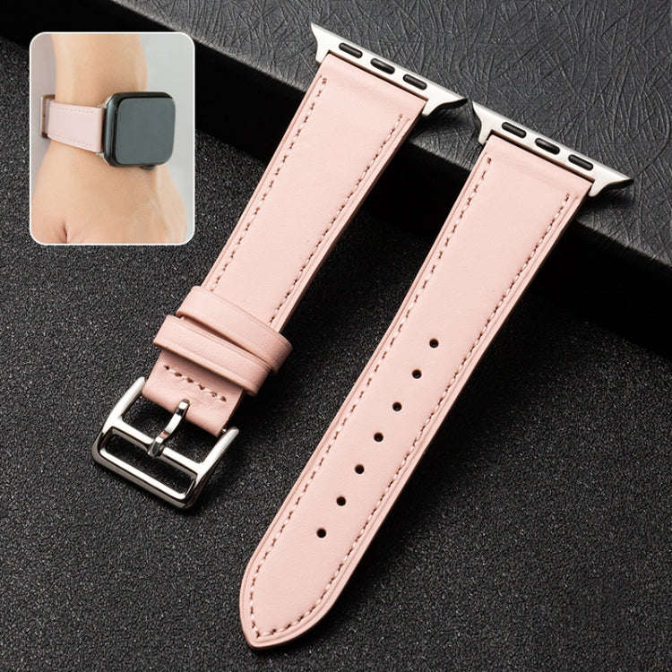 Cowhide Leather Strap Watch Band For Apple Watch Ultra 49mm&Watch Ultra 2 49mm / Series 9&8&7 45m...