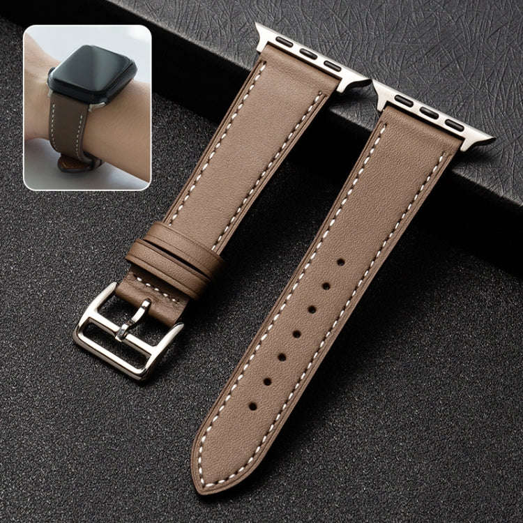 Cowhide Leather Strap Watch Band For Apple Watch Ultra 49mm&Watch Ultra 2 49mm / Series 9&8&7 45m...