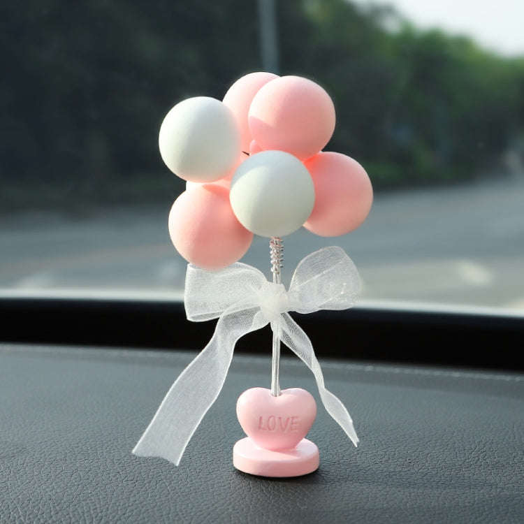 6 PCS Car Ornaments Love Balloon Personality Macaron Color Car Ornament(Gray White)