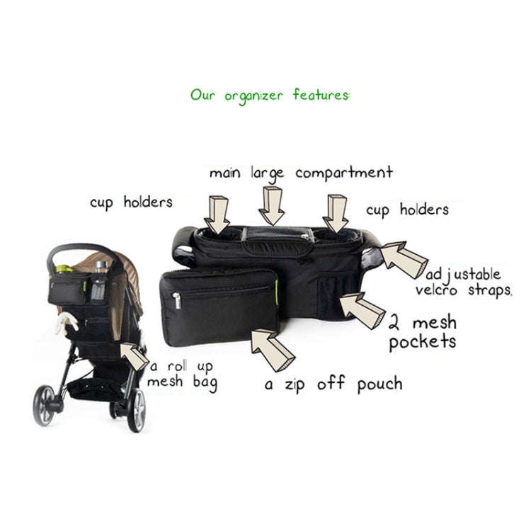 Baby Stroller Storage Hanging Bag Large Capacity Storage Bag Foldable Storage Basket Hanging Bag(...