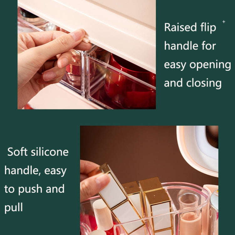 Cosmetic Storage Box Dustproof Skin Care Products Desktop Shelf, Colour: Pink Large Ordinary Model