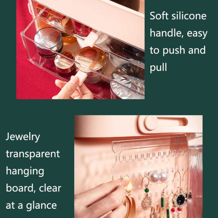 Cosmetic Storage Box Dustproof Skin Care Products Desktop Shelf, Colour: Pink Large Ordinary Model