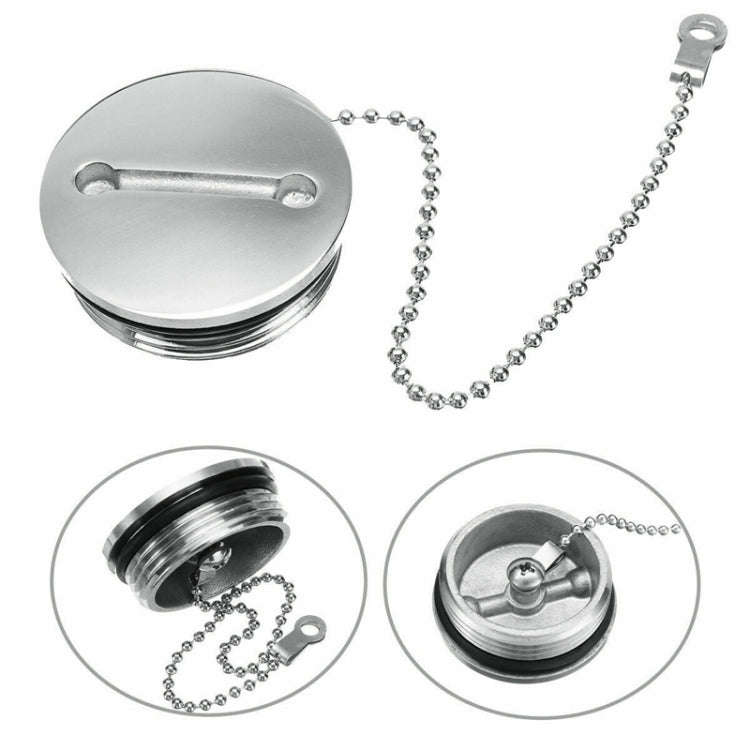 38mm Stainless Steel Boat Deck Fill Filler Replacement Cap + Chain Boat Replacement Accessories