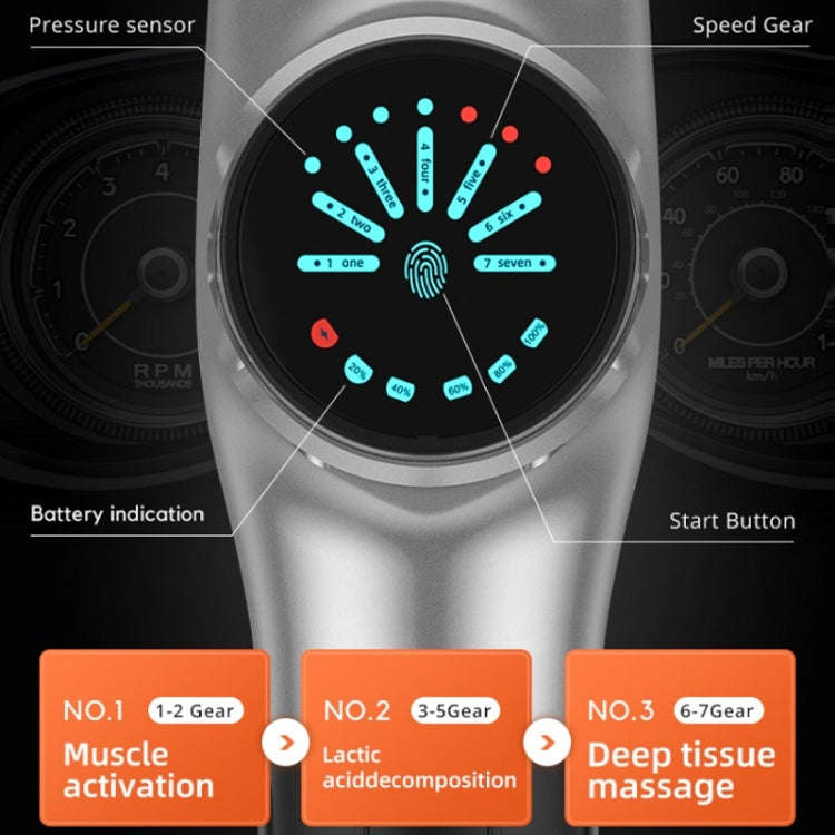 Y8-1 Fitness Massage Fascia Muscle Vibration Massager, Specification: Silver Gray(EU Plug)