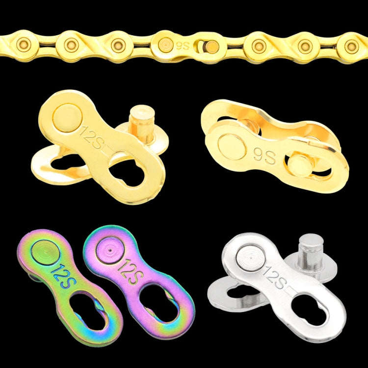 3 Pairs 9 Speed (Gold) ZH405 Mountain Road Bicycle Chain Magic Buckle Chain Quick Release Buckle