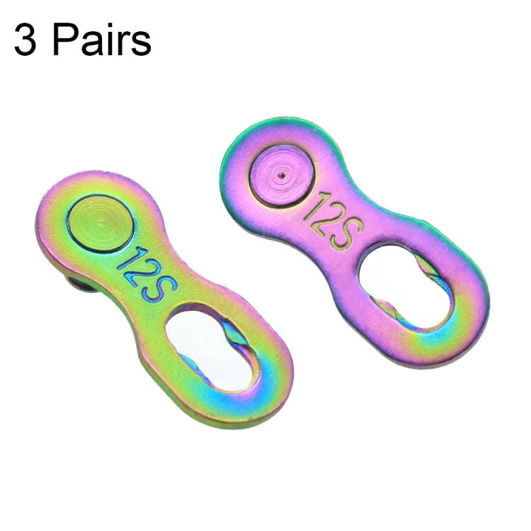 3 Pairs 12 Speed (Colorful) ZH405 Mountain Road Bicycle Chain Magic Buckle Chain Quick Release Bu...