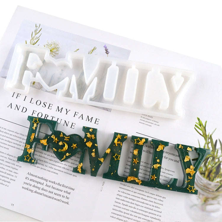 DIY Crystal Epoxy Silicone Letter Mold(Positive Letter MD3315_FAMILY Mold)