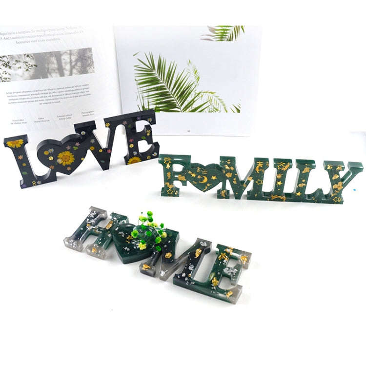 2 PCS DIY Crystal Epoxy Silicone Letter Mold(Anti-letter MD3301_HOME Mold)