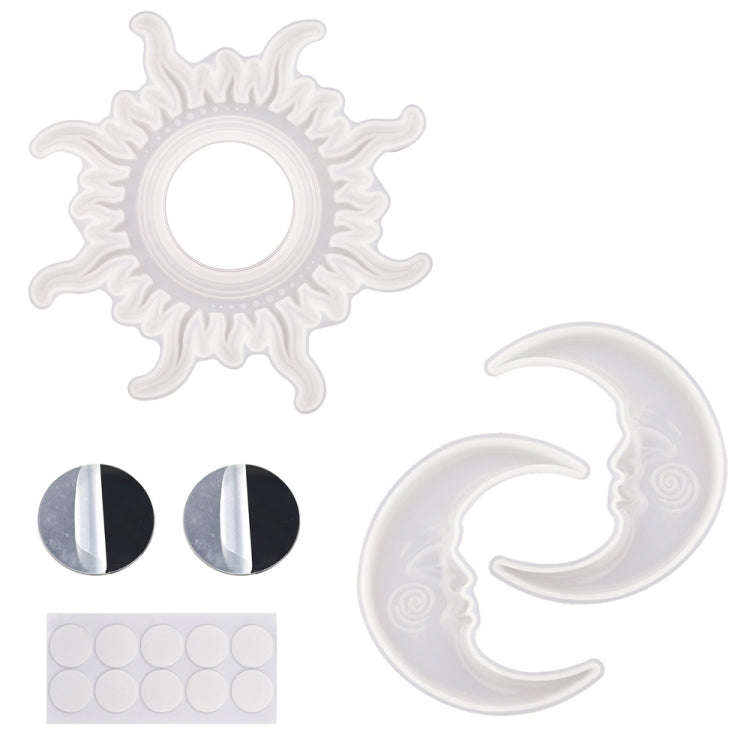 Sunglasses Moon Wall Pendant Mold Sun And Moon Mirror Wall Decoration Silicone Mold Set(Sun And M...