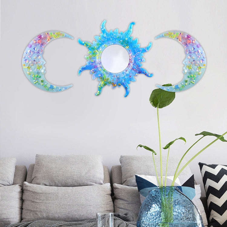 Sunglasses Moon Wall Pendant Mold Sun And Moon Mirror Wall Decoration Silicone Mold Set(Sun And M...
