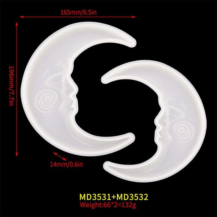 Sunglasses Moon Wall Pendant Mold Sun And Moon Mirror Wall Decoration Silicone Mold Set(Sun And M...