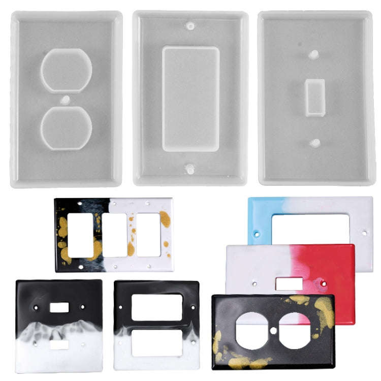 Crystal Epoxy Mirror Porous Socket Button Data Line Switch Panel Silicone Mold, Specification: St...