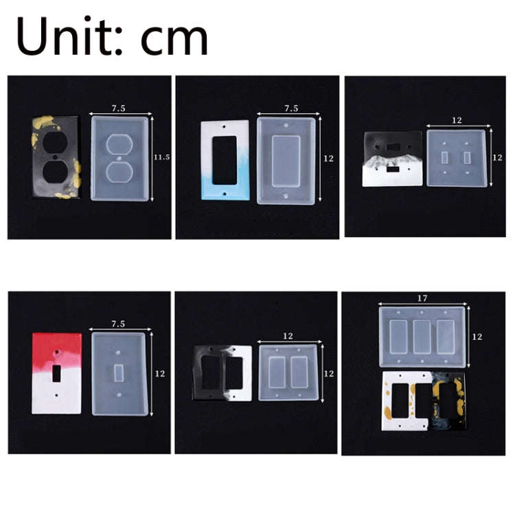 Crystal Epoxy Mirror Porous Socket Button Data Line Switch Panel Silicone Mold, Specification: St...