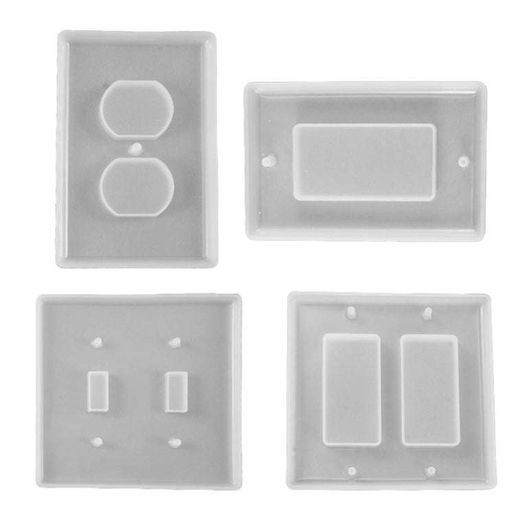 Crystal Epoxy Mirror Porous Socket Button Data Line Switch Panel Silicone Mold, Specification: St...