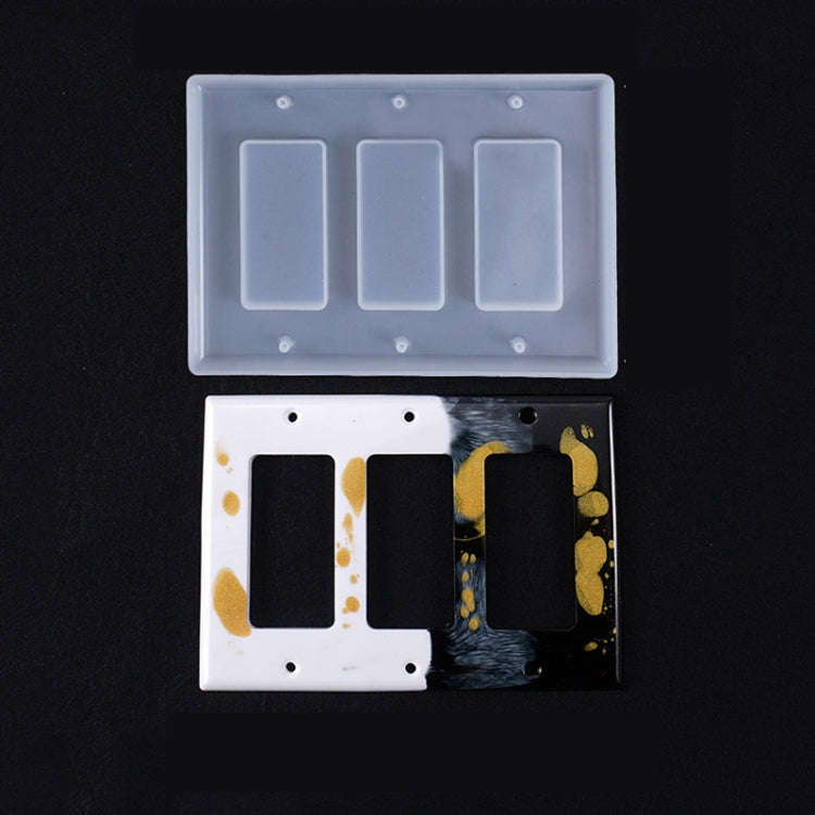 Crystal Epoxy Mirror Porous Socket Button Data Line Switch Panel Silicone Mold, Specification: St...