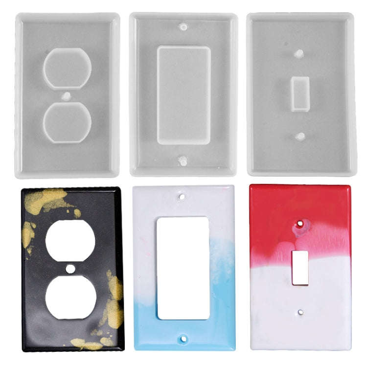 Crystal Epoxy Mirror Porous Socket Button Data Line Switch Panel Silicone Mold, Specification: St...